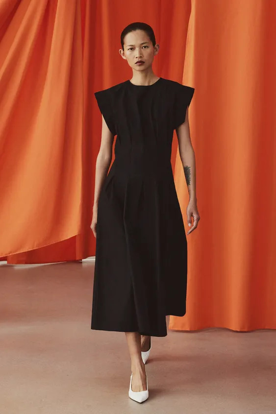 PLEATED POPLIN DRESS ZW COLLECTION | Zara US