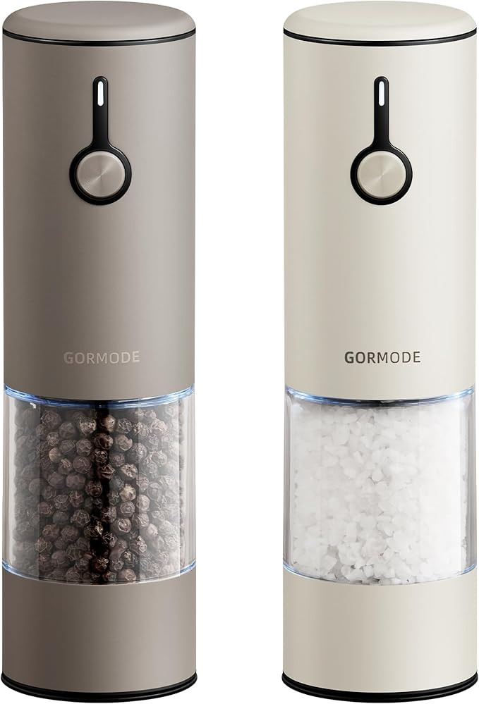 Stainless Steel Rechargeable Electric Salt and Pepper Grinder Set – USB Charging, One-Hand Elec... | Amazon (US)