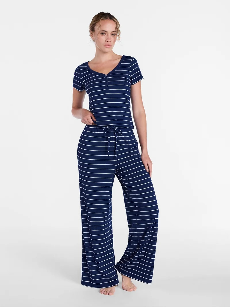 Joyspun Women\u2019s Modal Blend Ribbed Sleep Pants, 29'' Inseam, Sizes XS-3X | Walmart (US)
