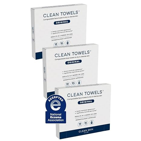 Clean Skin Club Clean Towels XL®, Travel Pack 100% USDA Biobased Disposable Face Towel, Eczema A... | Amazon (US)