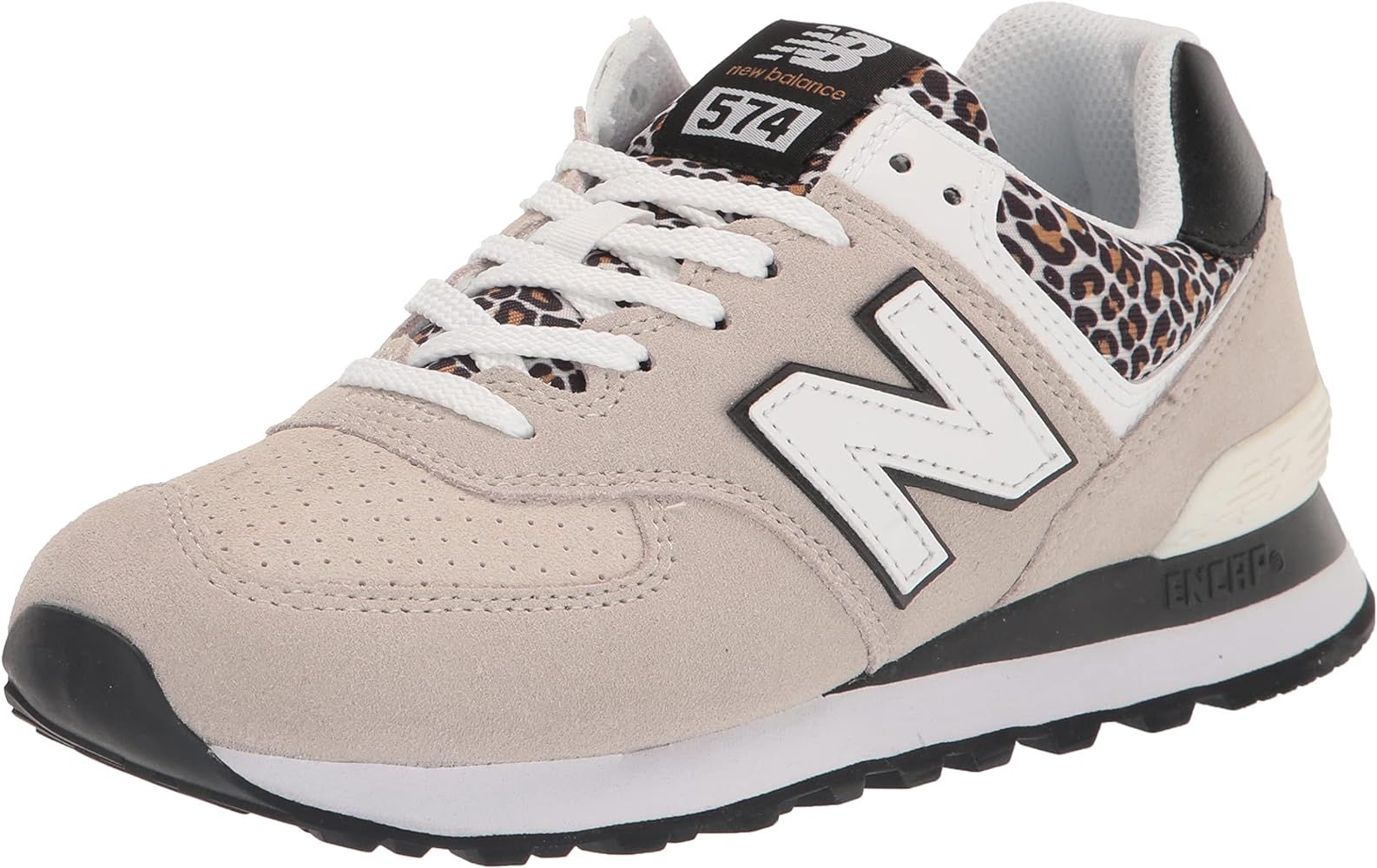 Amazon.com | New Balance Women's 574 V2 Animal Print Sneaker, Grey/Black, 10 | Fashion Sneakers | Amazon (US)