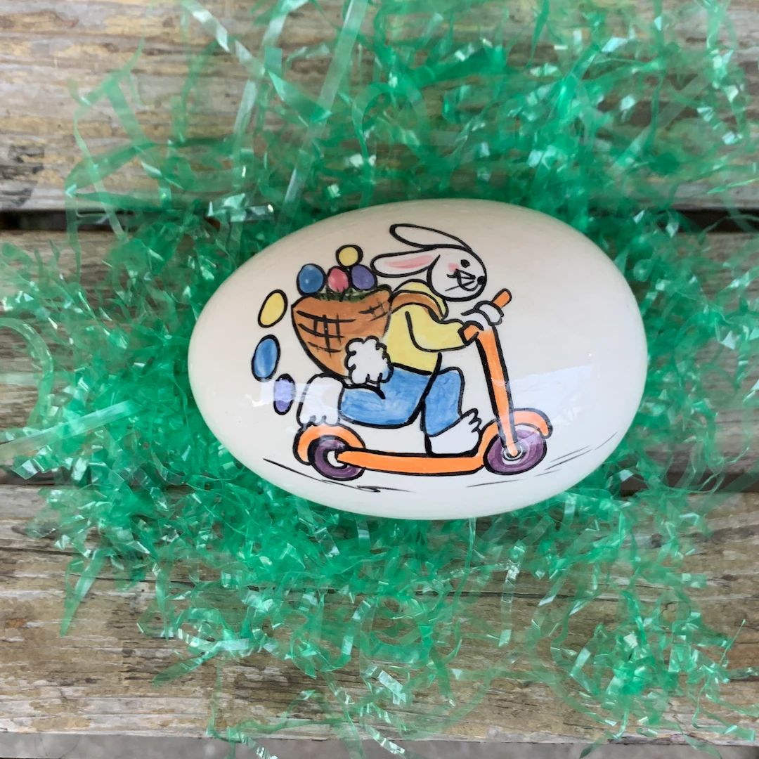 Scooter Bunny Eggs - Personalized Ceramic Easter Egg | Etsy (US)