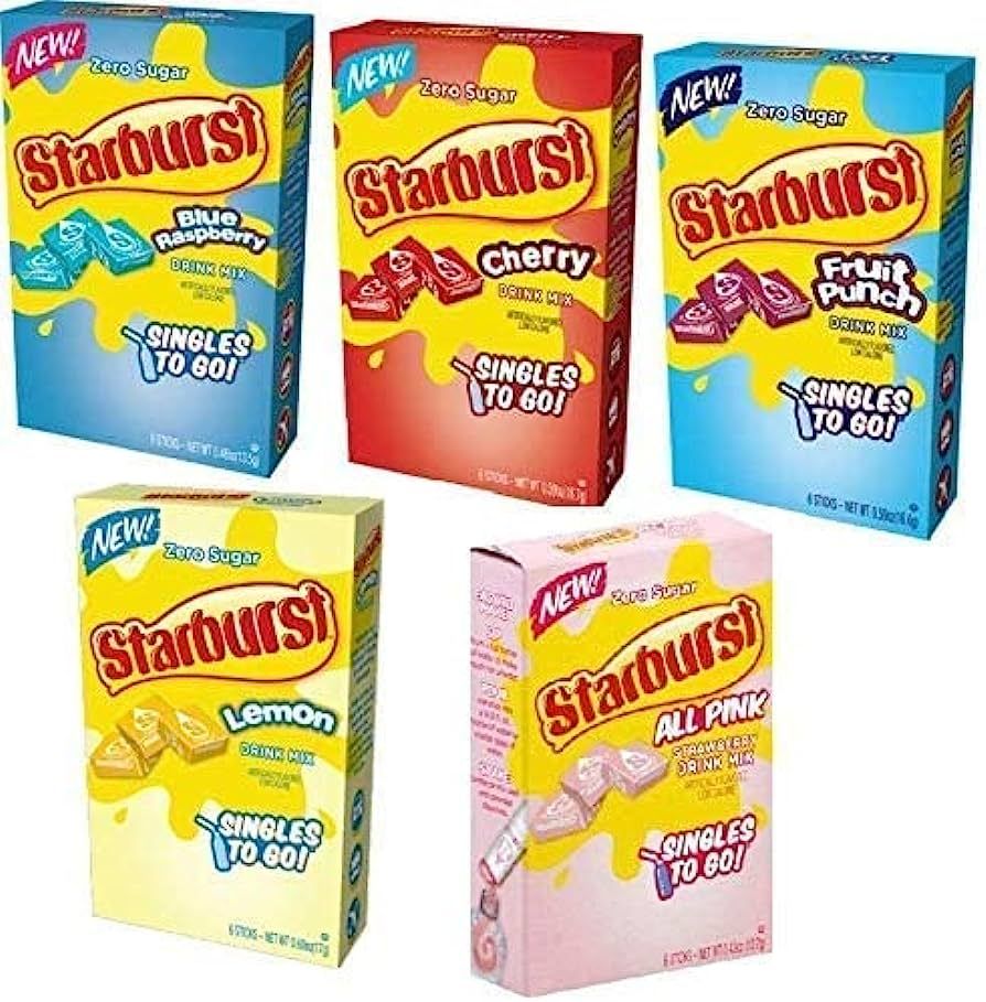 Starburst Singles To Go Variety pack 5 box, 5 flavor (Raspberry, Cherry, Fruit Punch, Strawberry ... | Amazon (US)