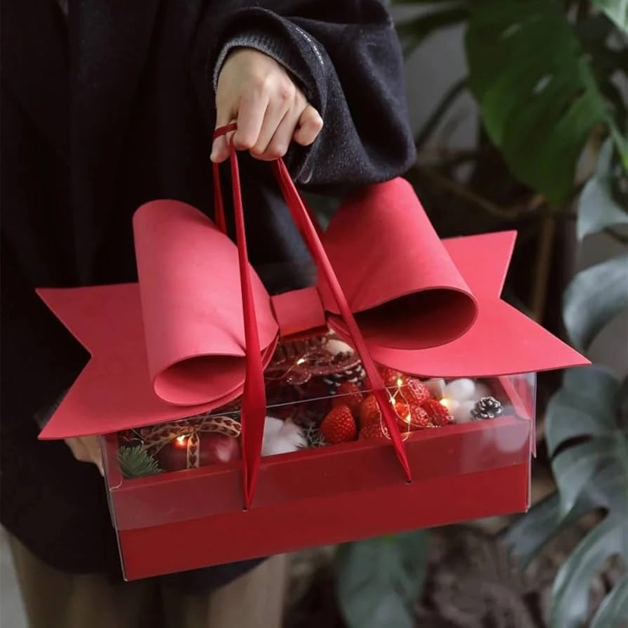 Large Gift Box with Big bow lid - set of 5(Red) | Amazon (US)