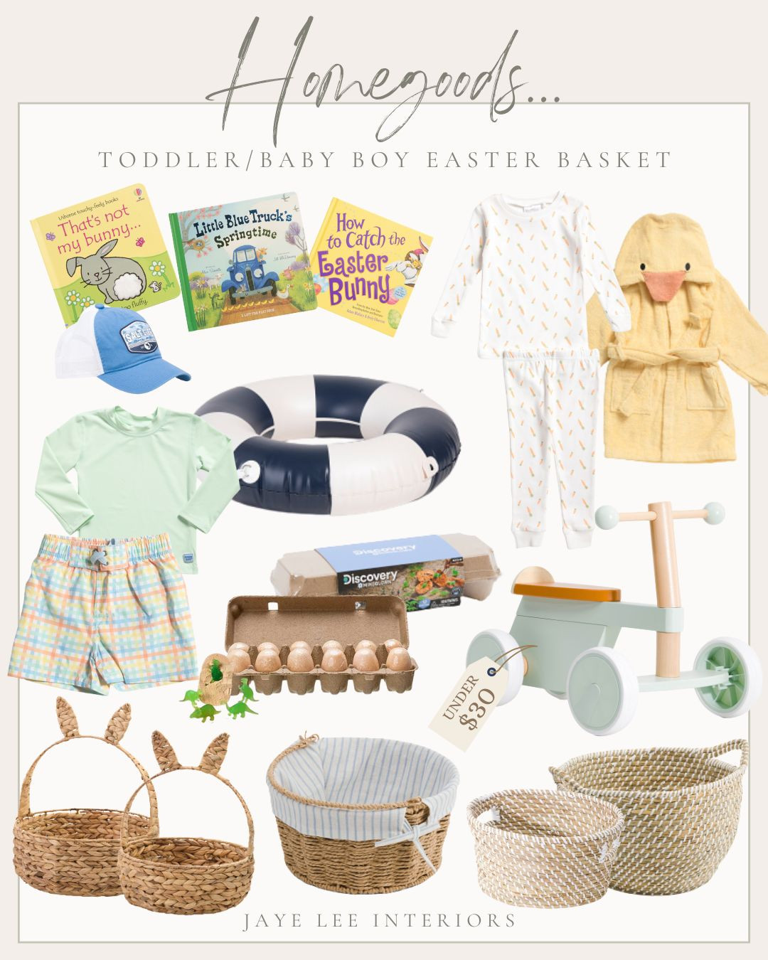 Homegoods, Marshall’s and TJ Maxx have some of my favorite finds for Easter baskets this year! Little boy Easter basket, toddler boy Easter, baby boy Easter, Easter basket ideas: Easter pjs, spring pajamas, pool float, toddler boy swim, toddler toys, wood toys, aesthetic toys, easter eggs, Easter books, Easter basket for kids, spring baby shower gifts, Petit Lem pajamas, boy's Easter basket, Easter gift guide, Easter gift ideas

#LTKSeasonal#LTKBaby#LTKKids 

 #LTKSaleAlert #LTKFindsUnder50 #LTKFamily