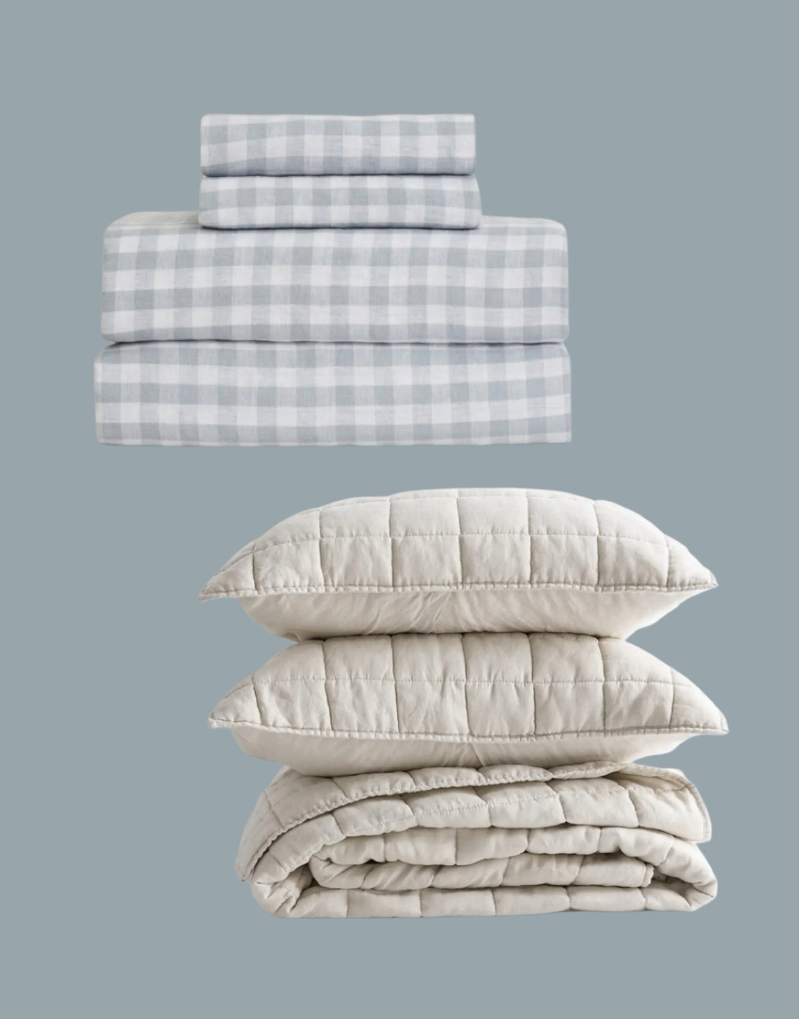 My new bedding from Quince 🤍 European linen gingham sheet set in blue fog and European linen box quilt in sand 

new customers can use my code INFG-25THEINSPIREDROOM10 for 10% off your first order!

#LTKHome #LTKStyleTip #LTKSeasonal