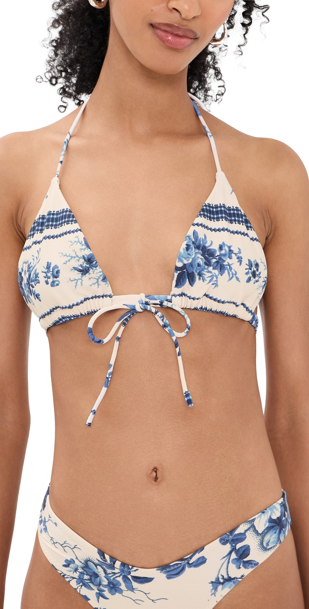 Montce Emma Bikini Top Blue Toile Stripe L | Shopbop