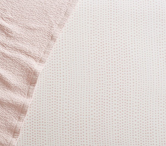 Organic Blush Falling Dot Crib Fitted Sheet | Pottery Barn Kids