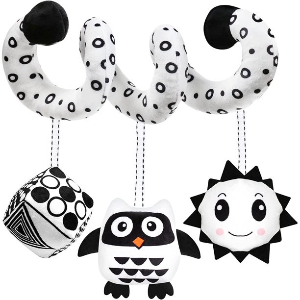 Baby Spiral Hanging Stroller and Car Seat Toys Black and White High Contrast Sensory Toy Newborn ... | Walmart (US)