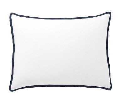 Belgian Flax Linen Contrast Flange Duvet Cover | Pottery Barn (US)