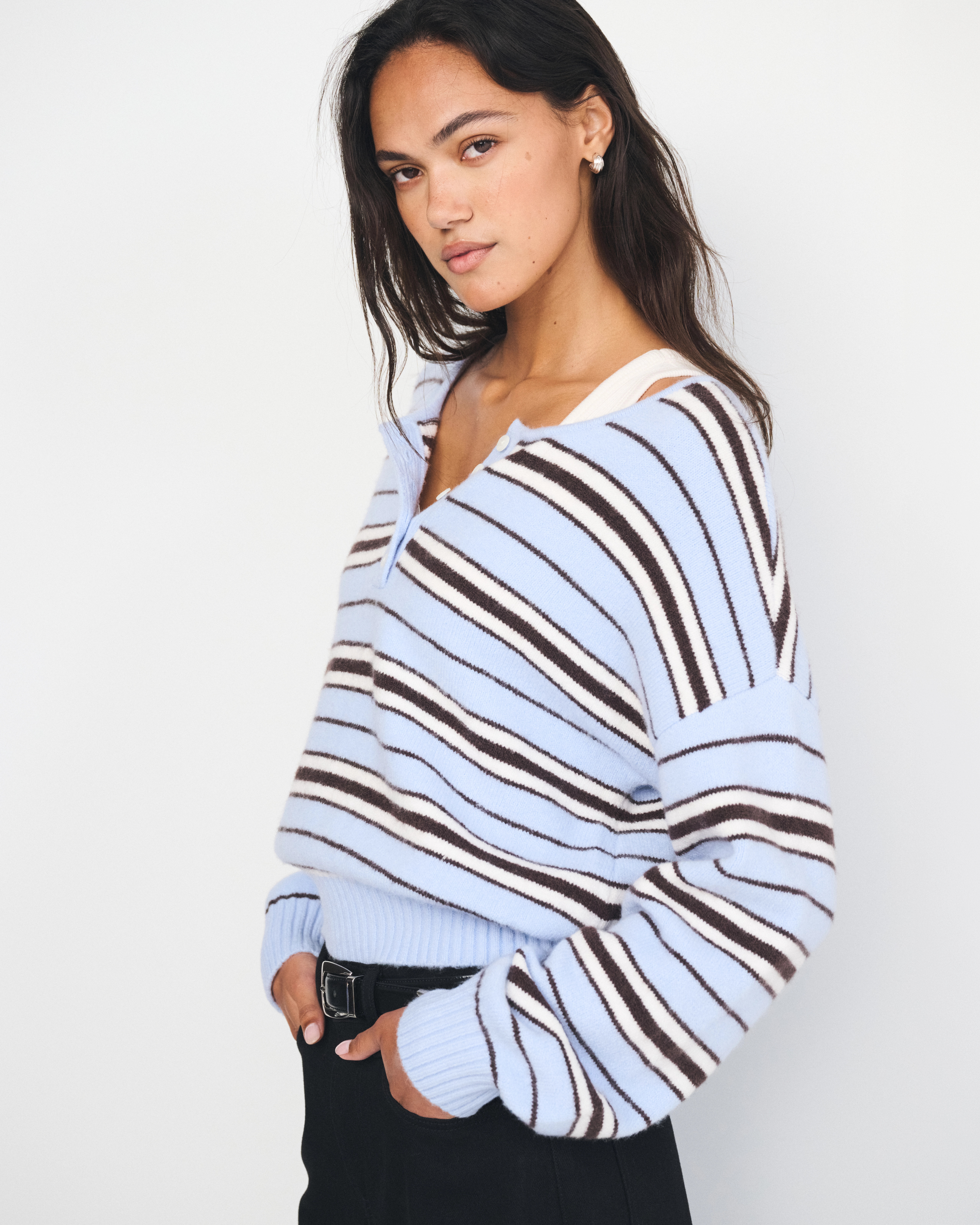 Merino Wool-Blend Henley Sweater | Abercrombie & Fitch (US)