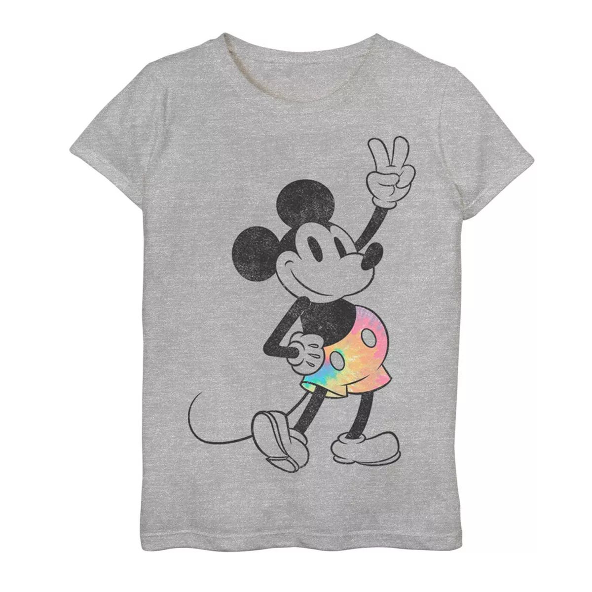 Disney's Mickey Mouse Girls 7-16 Peace Sign Rainbow Short Graphic Tee | Kohl's