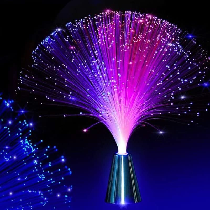 2Pcs LED Colourful Changing Fibre Fiber Optic Fountain Night Light Calming Lamp Christmas | Amazon (US)