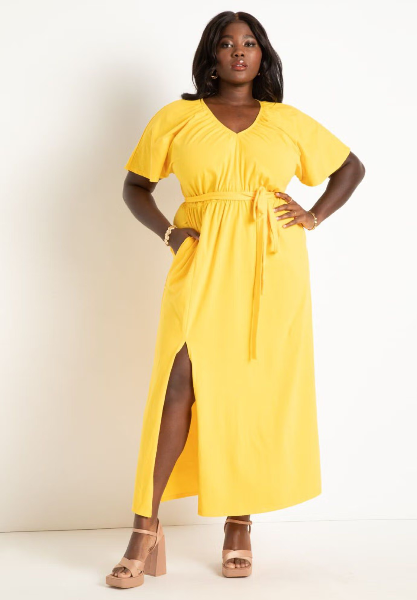 Knit Maxi Dress With Slit | Eloquii