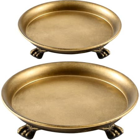 khtumeware 4.5 Inch 100% Solid Brass Clawfoot Candle Dish - Antique Pedestal Dish - Candle Holder... | Amazon (US)