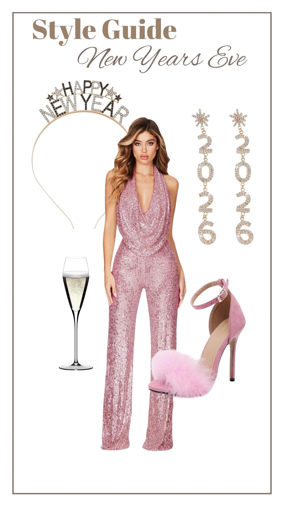 New Year’s style guide
Pink party pants  
New Years tiara headband
New years earrings
2026 new yesrs earrings
Amazon finds
Pink Feather heels
Feather
Feather party heels 
Feather women outfit new year
Champagne glasses 
Amazon new year glasses
Charlotte tilbury lipstickk