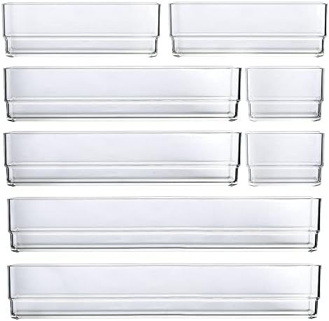 Amazon.com: STORi SimpleSort 8-Piece Stackable Clear Drawer Organizer Set | Multi-size Trays | Ma... | Amazon (US)