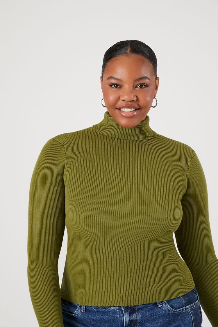 Plus Size Ribbed Turtleneck Sweater | Forever 21 | Forever 21 (US)