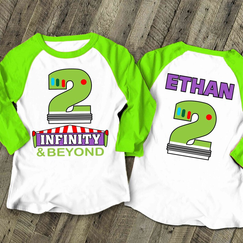 Two Infinity and beyond Birthday T Shirt, Toy story theme Party, buzz lightyear Personalized shir... | Etsy (US)