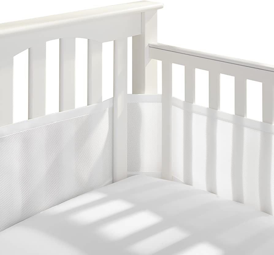 BreathableBaby Breathable Mesh Liner for Full-Size Cribs, Classic 3mm Mesh, White (Size 4FS Cover... | Amazon (US)