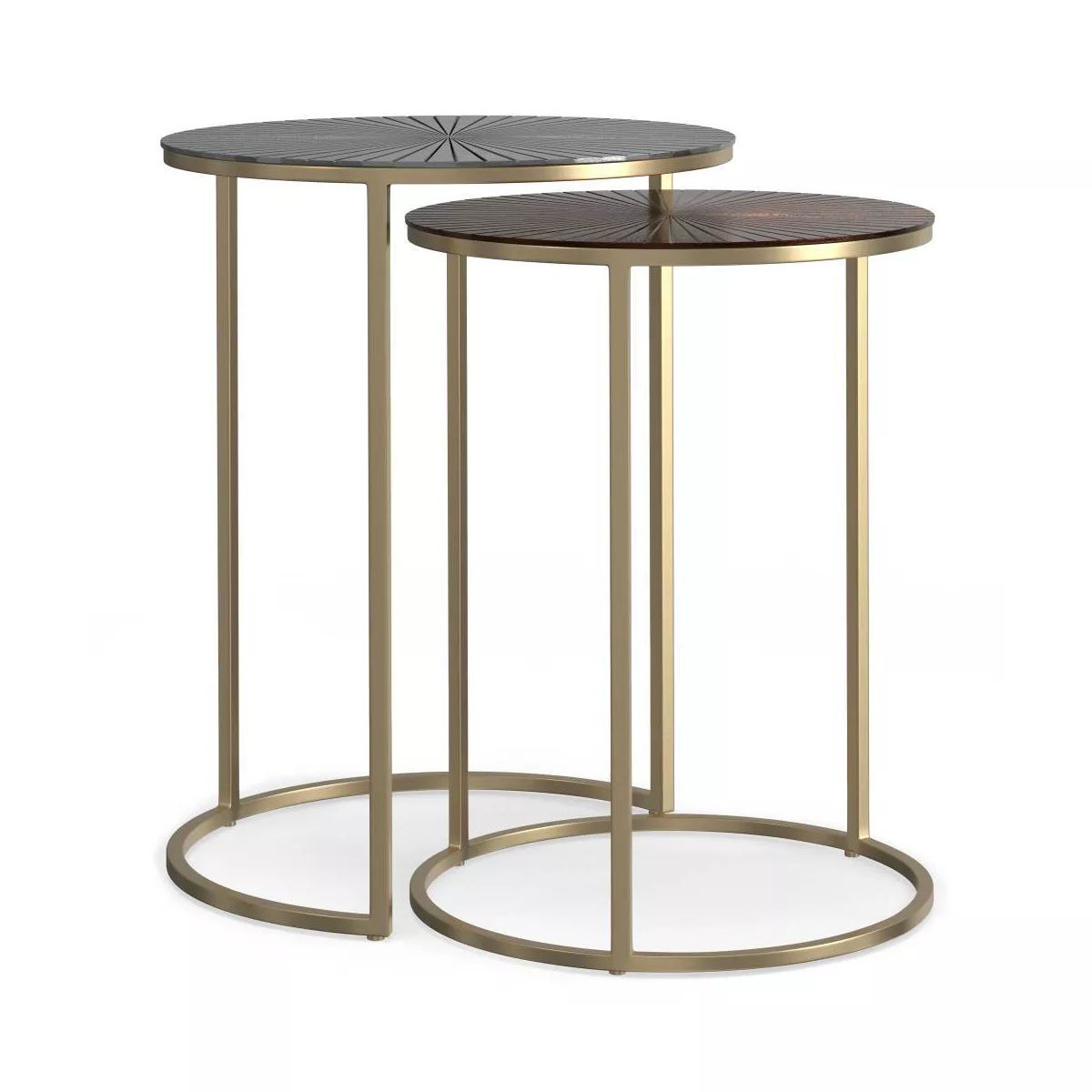 2pc Oakdale Nesting Tables Antique Nickel/Antique Copp - WyndenHall | Target