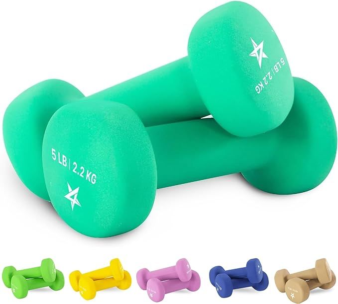 Yes4All Neoprene Coated Dumbbell Hand Weight Sets of 2 - Multiple Weight Options with 15 Colors, ... | Amazon (US)