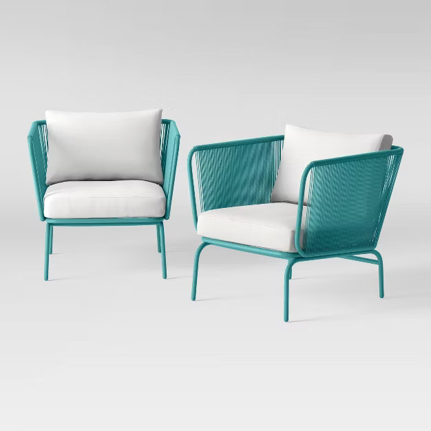 Fisher 2pk Patio Club Chairs -Blue-Green - Project 62™ | Target