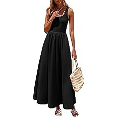 PRETTYGARDEN Womens Summer Casual Scoop Neck Sleeveless Long Dresses Tank Top Patchwork Aline Swi... | Amazon (US)