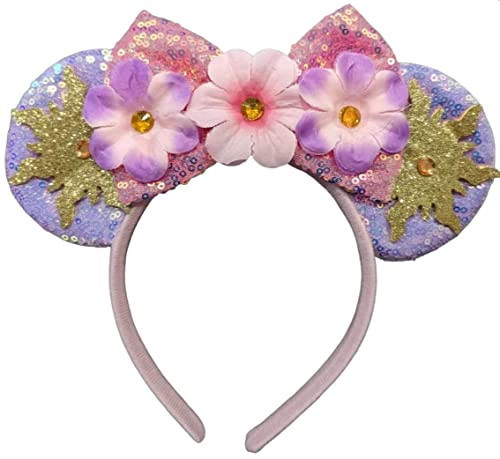 CLGIFT Rapunzel Flower Mouse Ears, Pick Your Color - Classic Red Sequin, Purple Sparkle | Amazon (US)