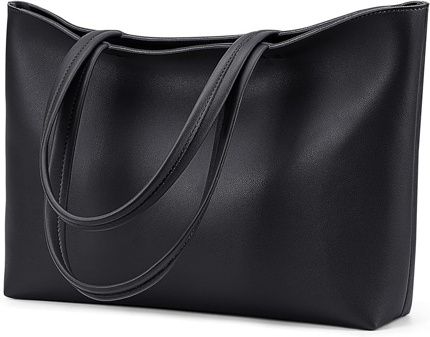 KALIDI Tote Bag Zipper Shoulder Bag Faux Leather Purses for Women Large Casual Handbag Work Datin... | Amazon (US)