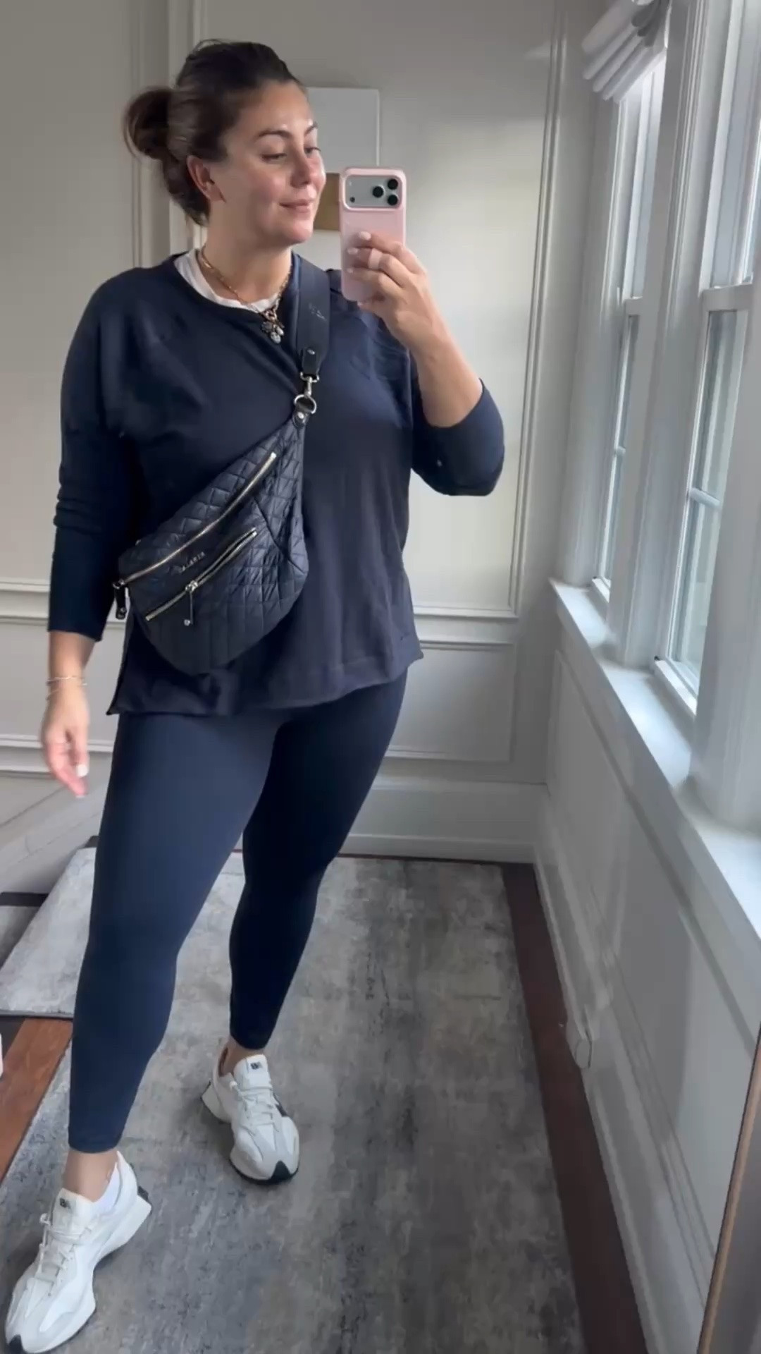 Athleisure OOTD - wearing size 1X in crewneck, XL in leggings, XXL Tall in tee.