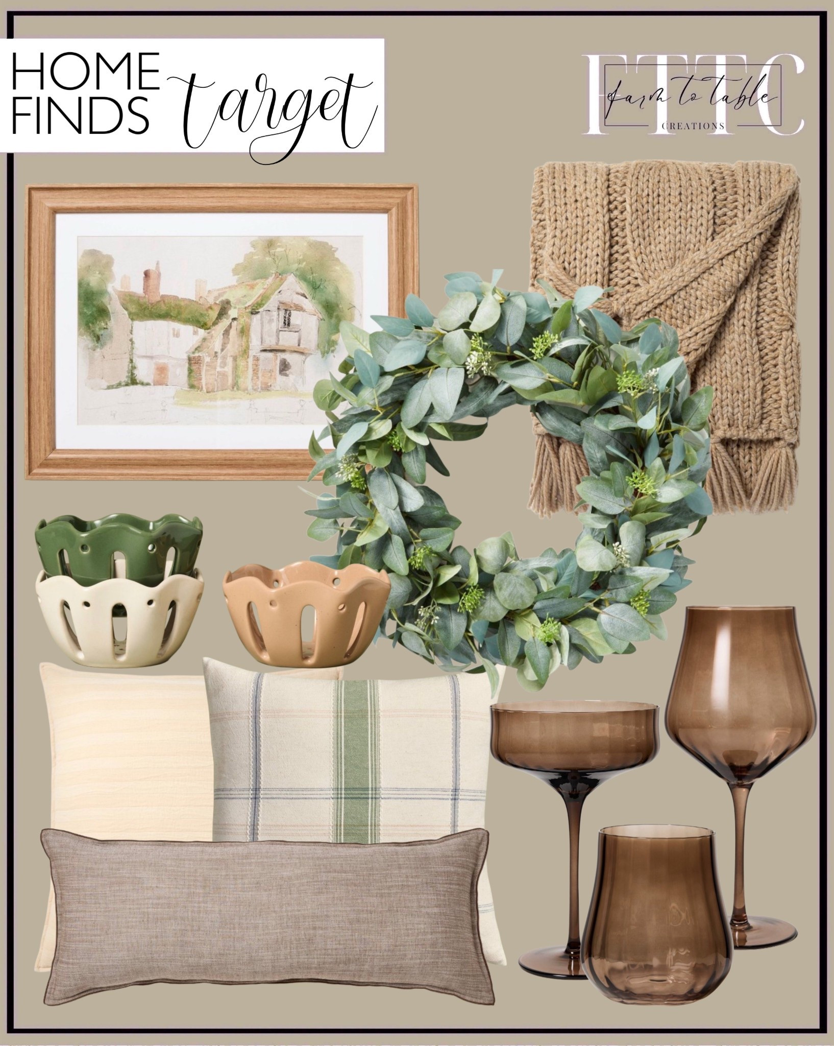 Target Home Finds That Look High-End for Less

Follow @farmtotablecreations on Instagram for more home finds and styling ideas 🤍

These Target finds are such an easy way to create a warm, elevated look without overspending. From the soft knit throw and neutral pillows to the greenery wreath and glass accents, every piece layers beautifully for that cozy, designer-inspired feel. Perfect for refreshing a living room, entryway, or console with simple, timeless pieces.

#targethome | #throwblanket | #decorpillows | #wreathdecor | #homedecorfinds | #glassdecor | #neutraldecor | #coffeetabledecor

#LTKSeasonal #LTKHome