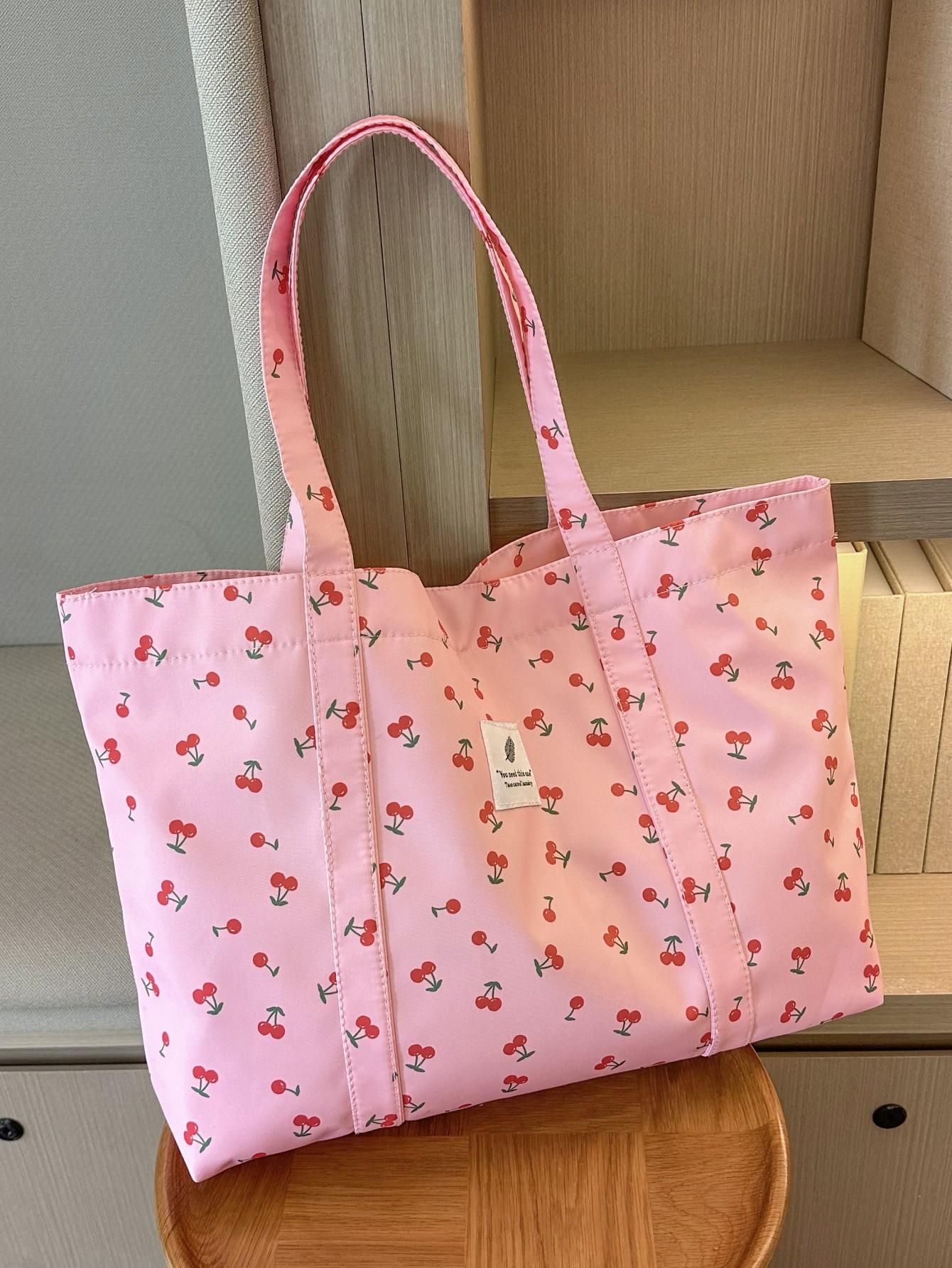 Fashionable Sweet Girl Pink Cow Pattern Shoulder/handheld/tote/single-shoulder Shopping Bag | SHEIN