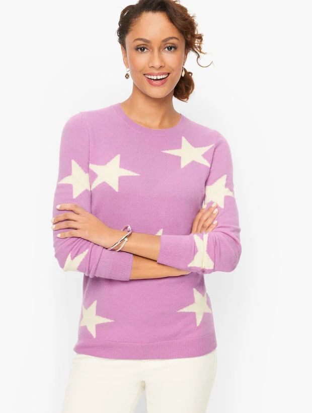 Cashmere Crewneck Sweater - Stars | Talbots