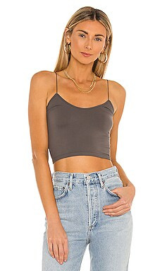 Free People Brami Skinny Strap Tank in Charcoal from Revolve.com | Revolve Clothing (Global)