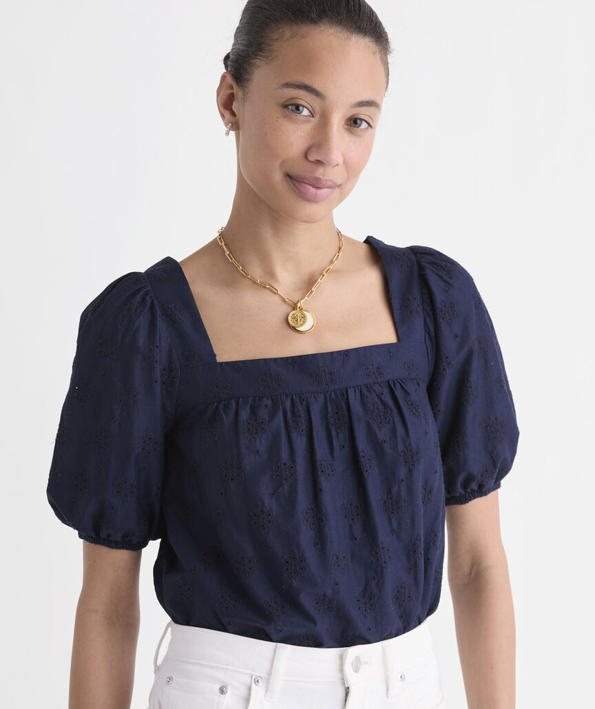 Serena Eyelet Top | vineyard vines