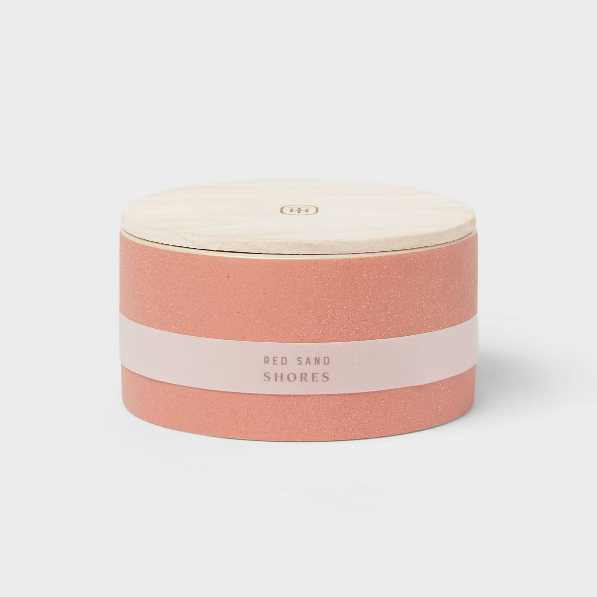 3-Wick Matte Textured 16oz Ceramic Candle with Wooden Wick Red Sand Shores - Threshold™ | Target