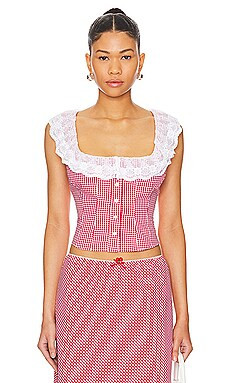 GUIZIO Paloma Top in Gingham Poppy from Revolve.com | Revolve Clothing (Global)