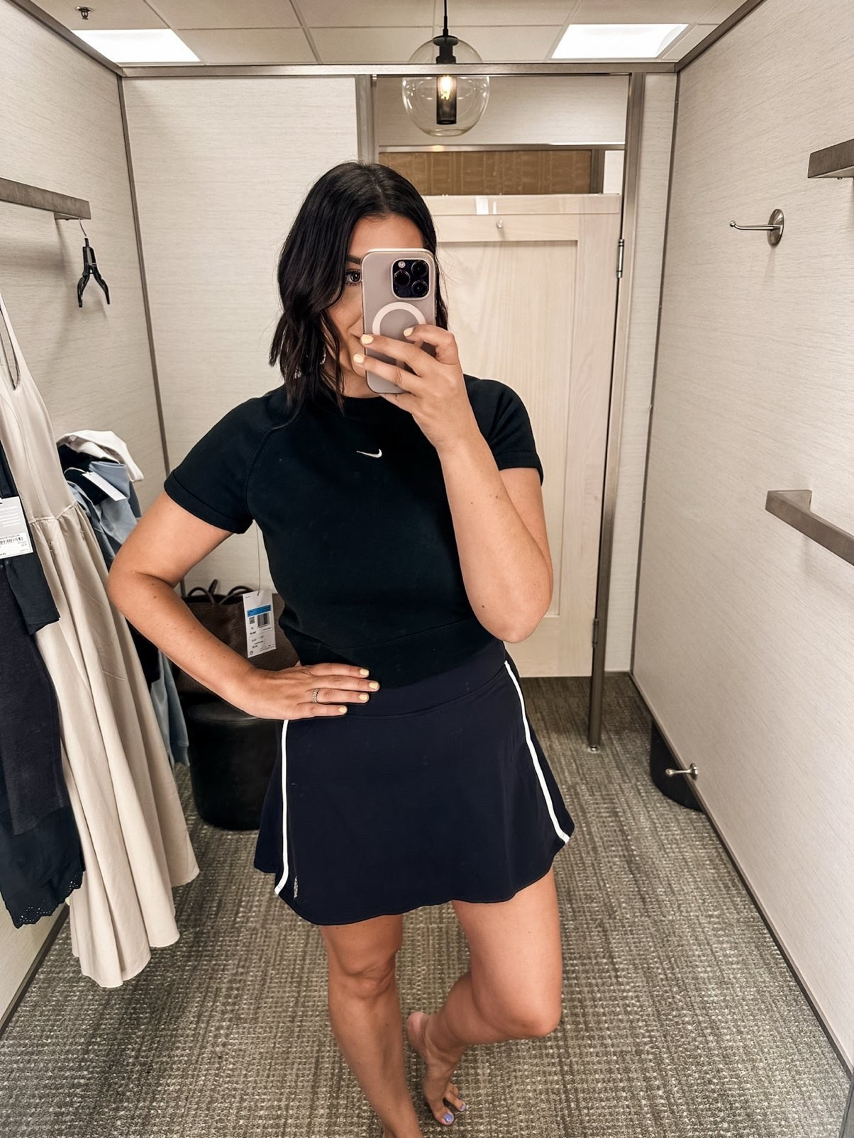 I really liked this top and now that I see it comes in grey online I am considering it! I tried on the medium, fit is great. If you want a looser fit or a longer fit, go up on size. It’s a soft French Terry feel, almost like lived in soft. Would recommend just didn’t need!

I’m in the large of the skirt. Runs small! Shorts underneath, as well. 

#LTKFindsUnder100 #LTKOver40 #LTKMidsize