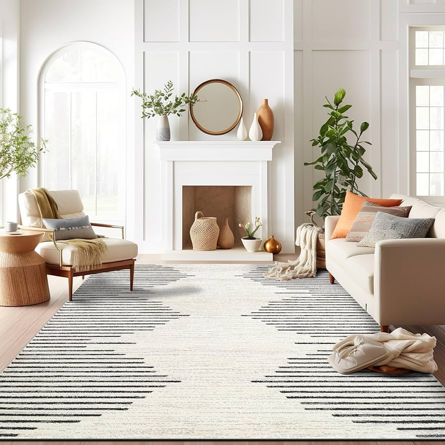 Rugshop Bohemian Stripe Stain Resistant High Traffic Living Room Kitchen Bedroom Dining Home Offi... | Amazon (US)