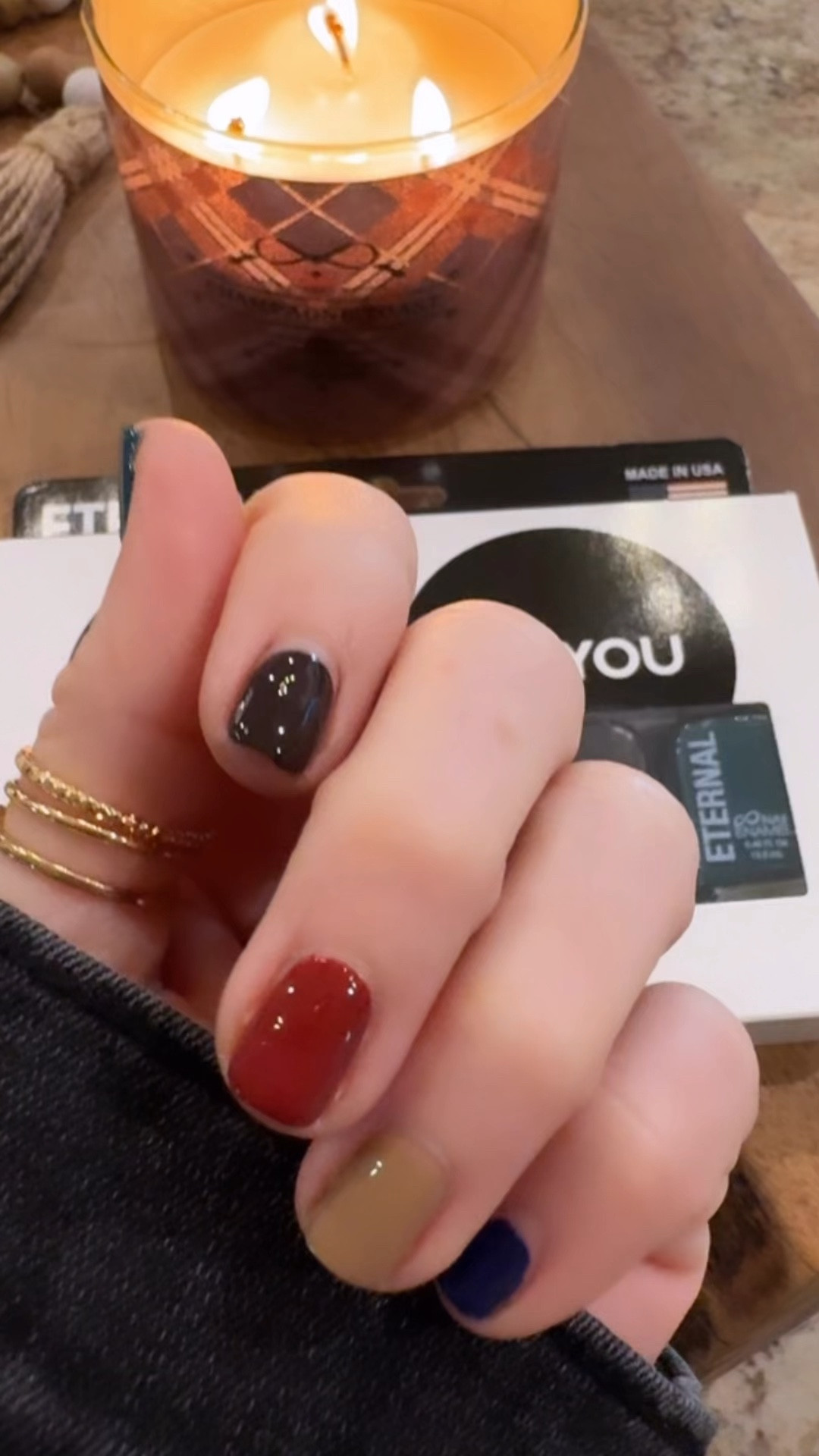 Fall Mani Inspo! How cute is this skittle mani? Eternal Cosmetics makes it soo easy! A DONE FOR YOU Skittle! 

#LTKBeauty #LTKFindsUnder50 #LTKSeasonal