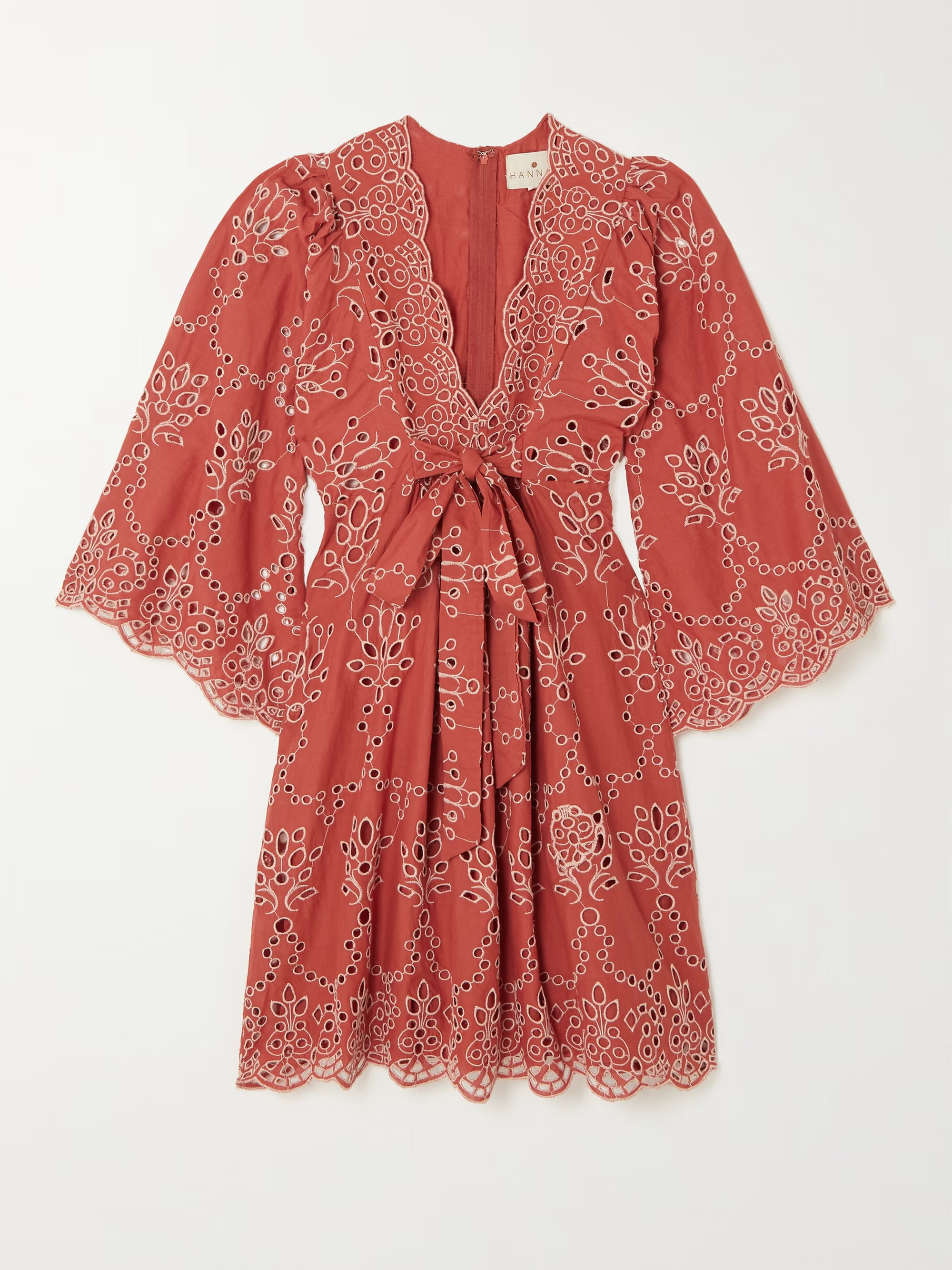 + NET SUSTAIN Riley tie-front broderie anglaise cotton mini dress | NET-A-PORTER (UK & EU)