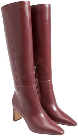 Coutgo Womens Knee High Boots Closed Pointed Toe Chunky Heel Tall Boots Side Zipper Fall Dress Bo... | Amazon (US)