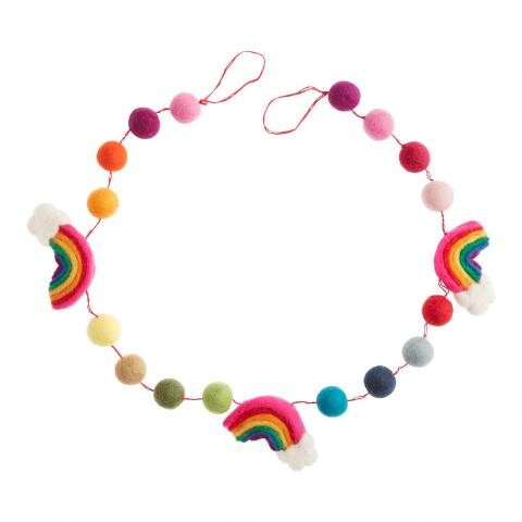 Felt Rainbow and Pom Pom Garland | World Market