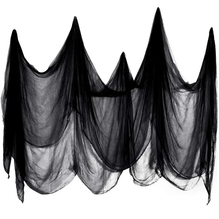 Husfou Halloween Black Creepy Cloth Decoration, 200x85in Spooky Giant Cheesecloth for Halloween D... | Walmart (US)