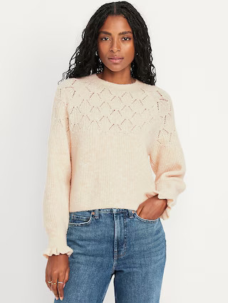 Loose Crew-Neck Cropped Sweater | Old Navy (US)