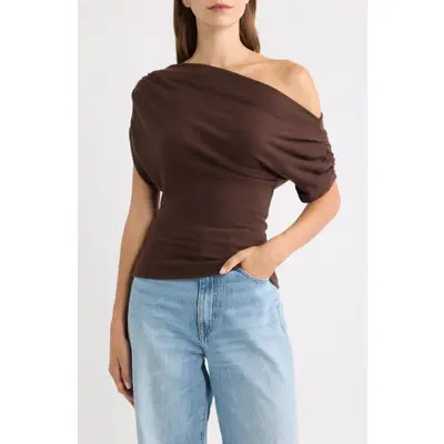 Reformation Iris One-Shoulder Knit Top in Fior Di Latte at Nordstrom, Size X-Large | Nordstrom