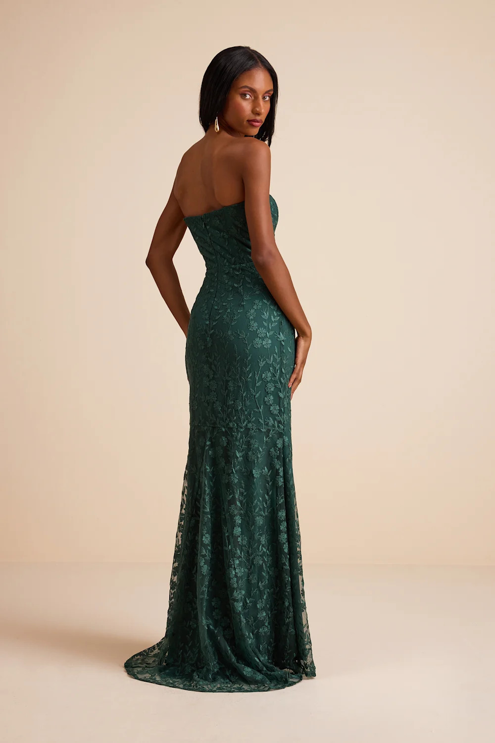Romantic Beauty Green Floral Embroidered Strapless Maxi Dress | Lulus