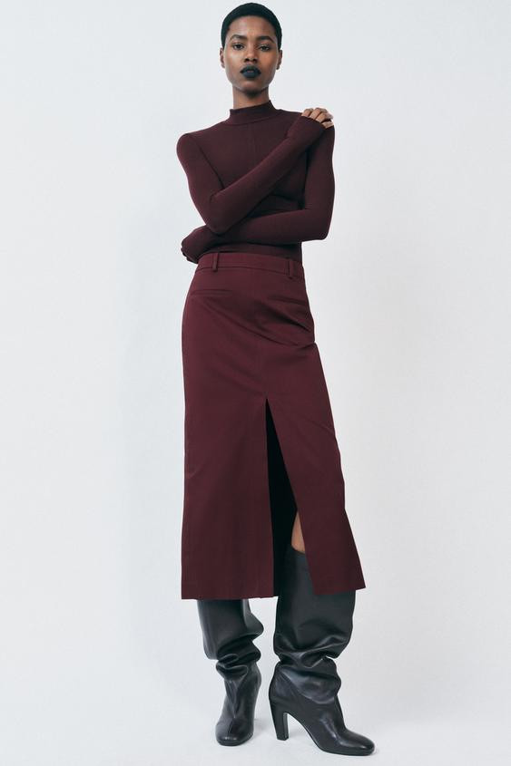 ZW COLLECTION SLIT PENCIL SKIRT | Zara US