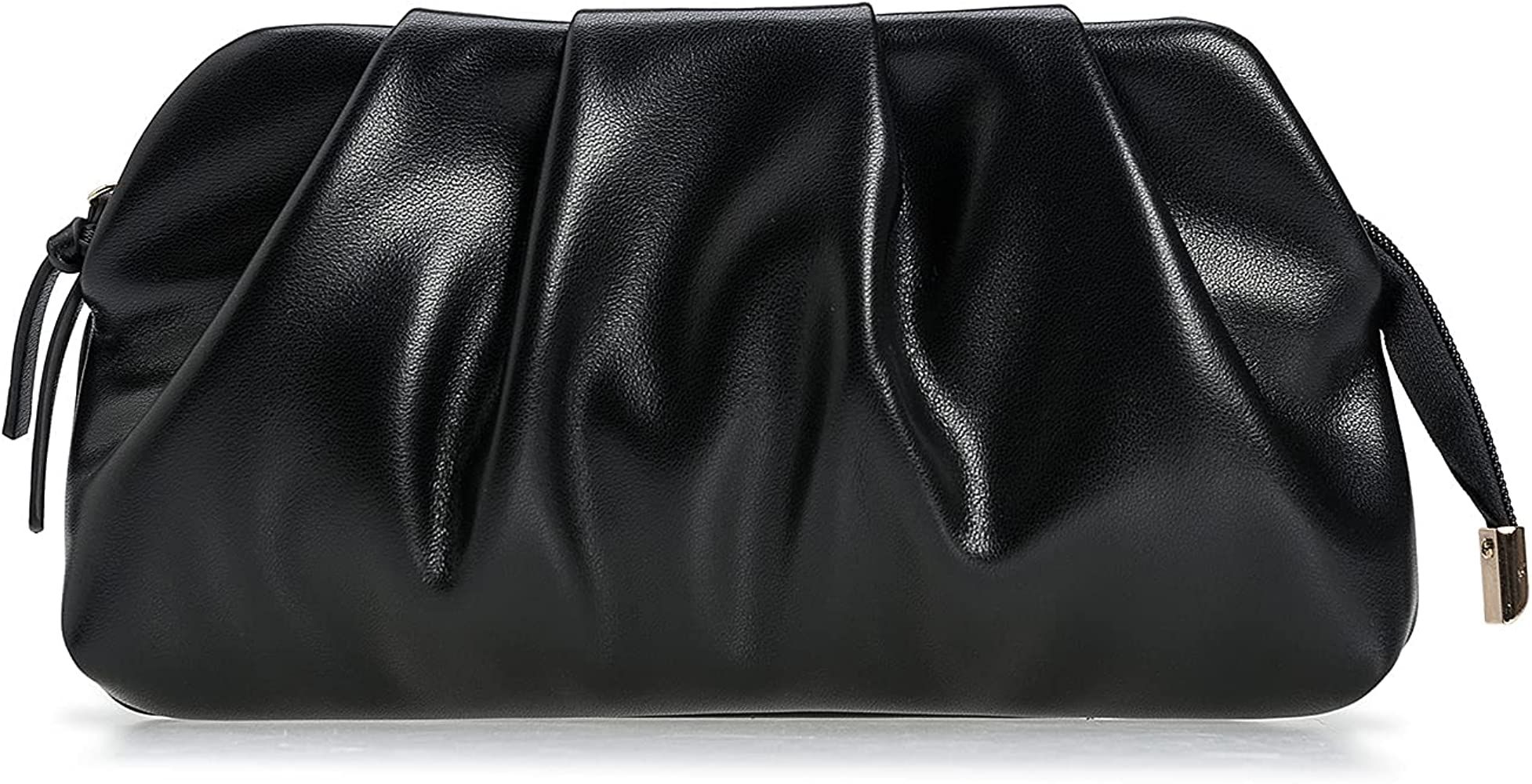 Charming Tailor Chic Soft Vegan Leather Clutch Bag Dressy Pleated PU Evening Purse for Women | Amazon (US)